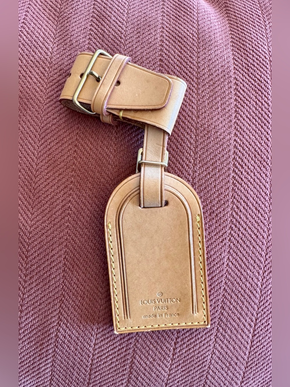 Louis Vuitton Vachetta Leather Luggage Tag and Poignet set